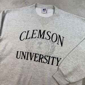VTG Clemson University Russell Athletic Pullover Mens 3XL Grey Sweatshirt Tigers